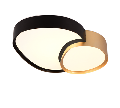 Plafón de techo Trio Rise LED negro y dorado CCT regulable con mando 43,5cm 647510280
