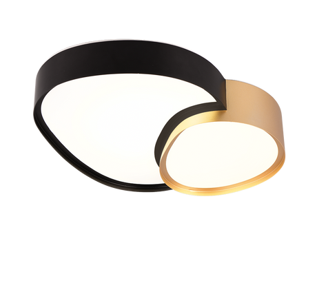 Plafón de techo Trio Rise LED negro y dorado CCT regulable con mando 43,5cm 647510280 - vista 2