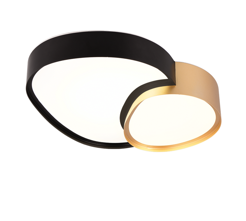 Plafón de techo Trio Rise LED negro y dorado CCT regulable con mando 43,5cm 647510280 - vista 2