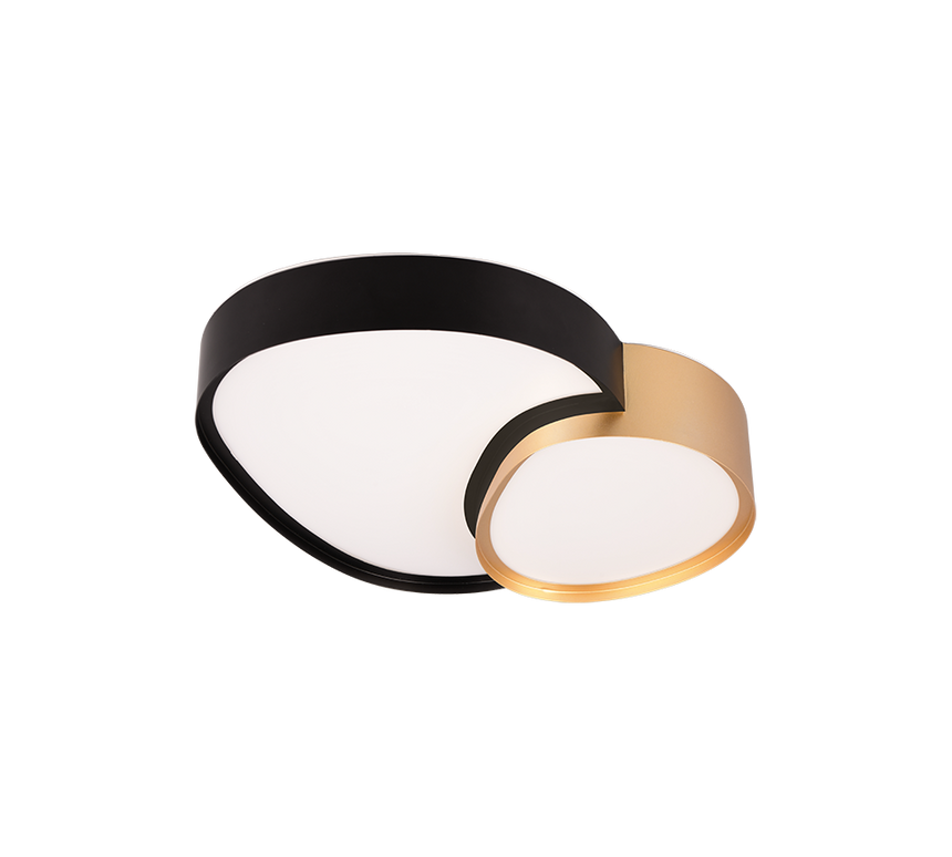 Plafón de techo Trio Rise LED negro y dorado CCT regulable con mando 43,5cm 647510280 - vista 5