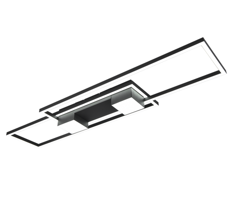 Plafón de techo Trio Albany grande LED negro mate CCT 100cm 647710432