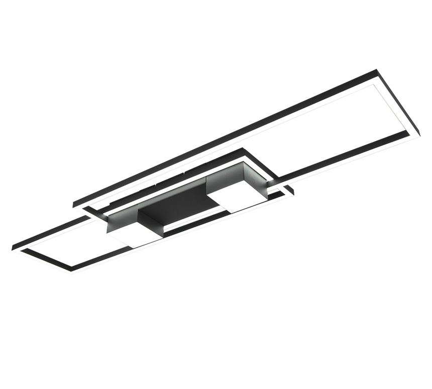 Plafón de techo Trio Albany grande LED negro mate CCT 100cm 647710432