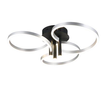 Plafón de techo Trio Caruso LED brushed aluminium Ø65,5cm 648110605