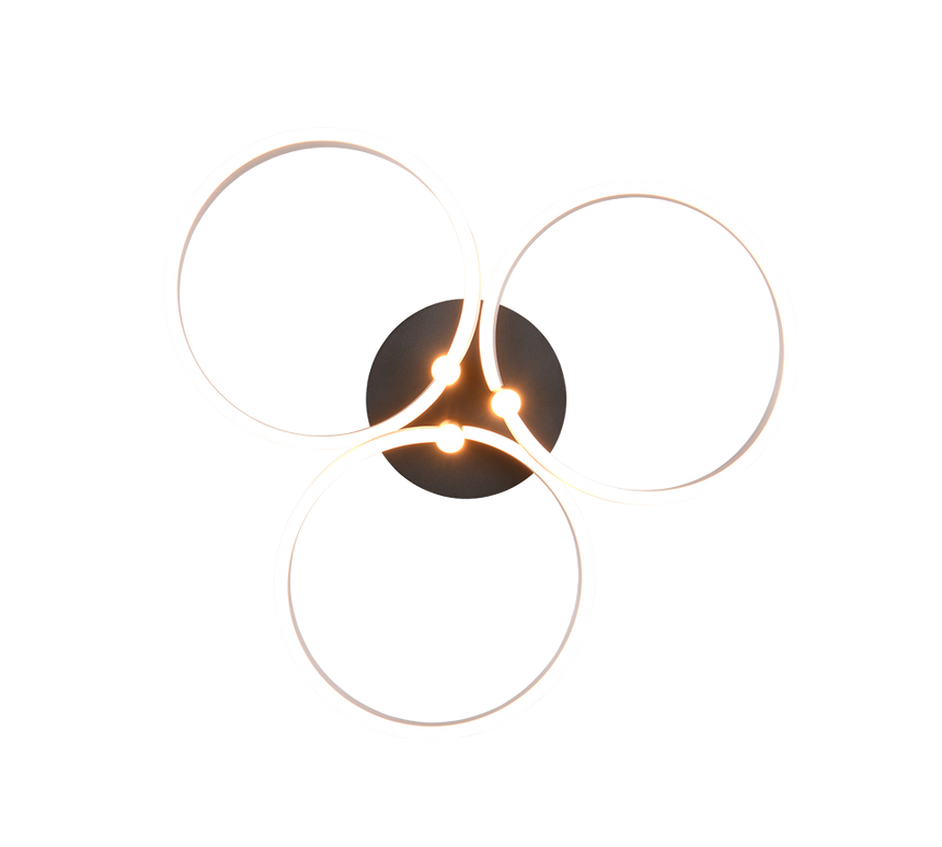 Plafón de techo Trio Caruso LED brushed aluminium Ø65,5cm 648110605