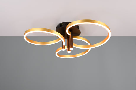 Plafón de techo Trio Caruso LED negro y dorado Ø65,5cm 648110680