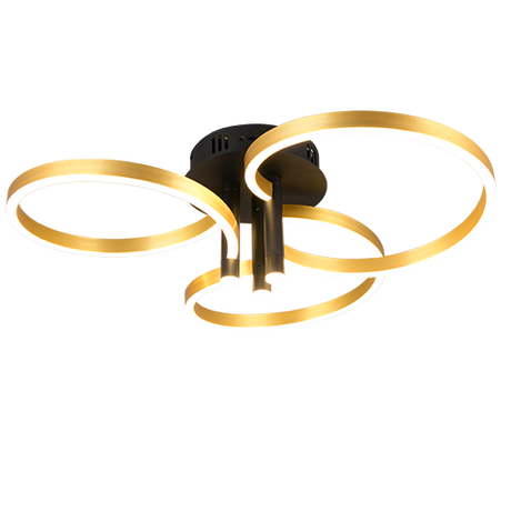 Plafón de techo Trio Caruso LED negro y dorado Ø65,5cm 648110680