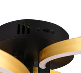 Plafón de techo Trio Caruso LED negro y dorado Ø65,5cm 648110680