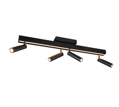 Plafón de techo Trio Zeno grande LED negro mate CCT 133cm 648310532