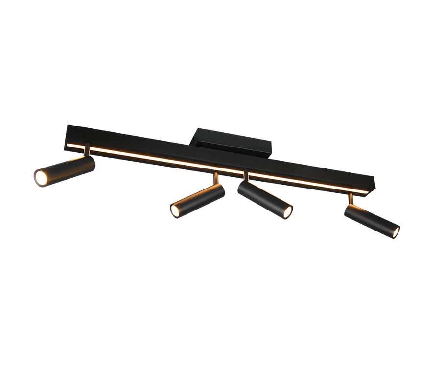 Plafón de techo Trio Zeno grande LED negro mate CCT 133cm 648310532