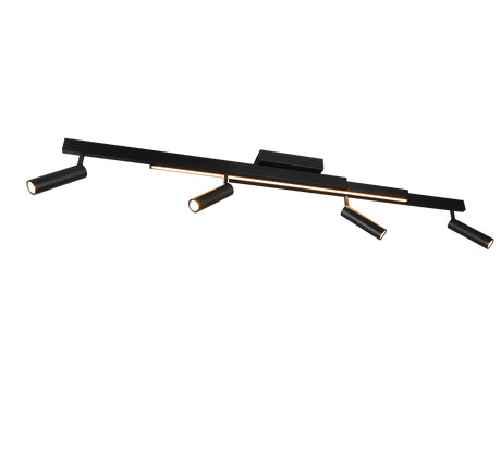 Plafón de techo Trio Zeno grande LED negro mate CCT 133cm 648310532