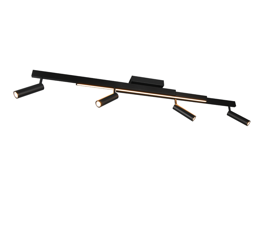 Plafón de techo Trio Zeno grande LED negro mate CCT 133cm 648310532