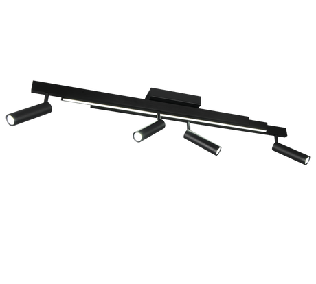 Plafón de techo Trio Zeno grande LED negro mate CCT 133cm 648310532
