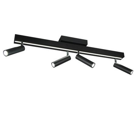 Plafón de techo Trio Zeno grande LED negro mate CCT 133cm 648310532