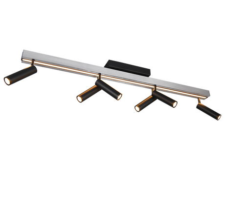 Plafón de techo Trio Zeno grande LED brushed aluminium CCT 180cm 648310705
