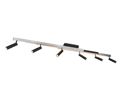 Plafón de techo Trio Zeno grande LED brushed aluminium CCT 180cm 648310705