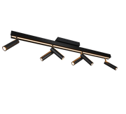 Plafón de techo Trio Zeno grande LED negro mate CCT 180cm 648310732