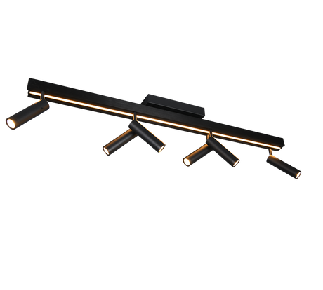 Plafón de techo Trio Zeno grande LED negro mate CCT 180cm 648310732