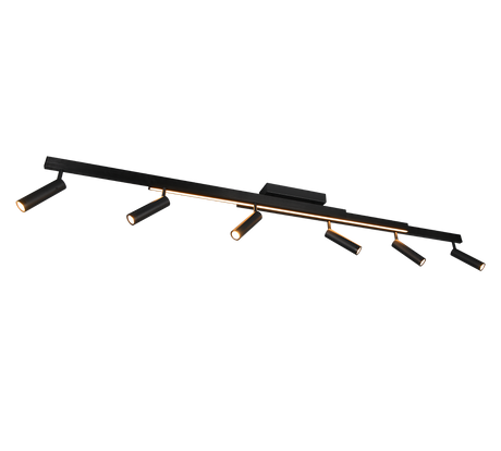 Plafón de techo Trio Zeno grande LED negro mate CCT 180cm 648310732