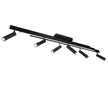 Plafón de techo Trio Zeno grande LED negro mate CCT 180cm 648310732