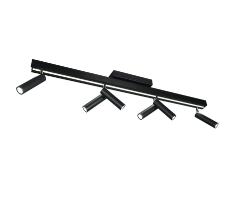 Plafón de techo Trio Zeno grande LED negro mate CCT 180cm 648310732