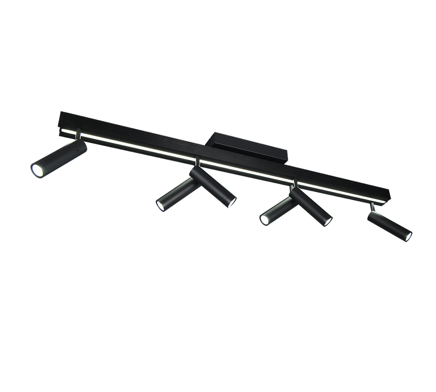 Plafón de techo Trio Zeno grande LED negro mate CCT 180cm 648310732