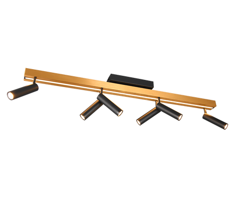 Plafón de techo Trio Zeno grande LED negro y dorado CCT 180cm 648310780