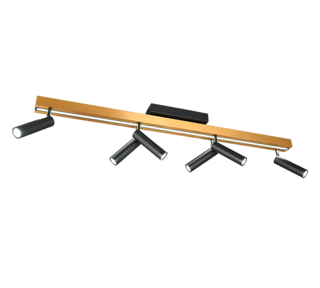 Plafón de techo Trio Zeno grande LED negro y dorado CCT 180cm 648310780