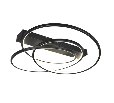 Plafón de techo Trio Darvin LED negro mate 64cm 649110132