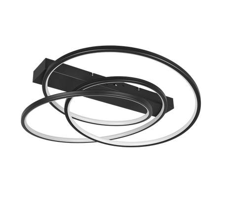 Plafón de techo Trio Darvin LED negro mate 64cm 649110132