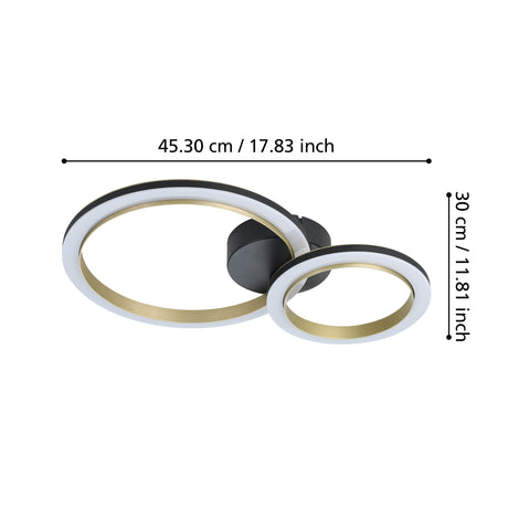 EGLO PLAFON CALLIERA NEGRO 4000K 45X17 EGLO901223