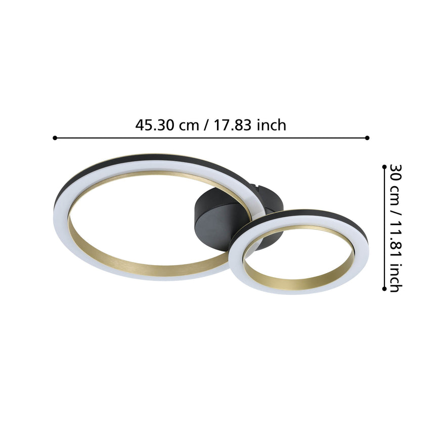 EGLO PLAFON CALLIERA NEGRO 4000K 45X17 EGLO901223