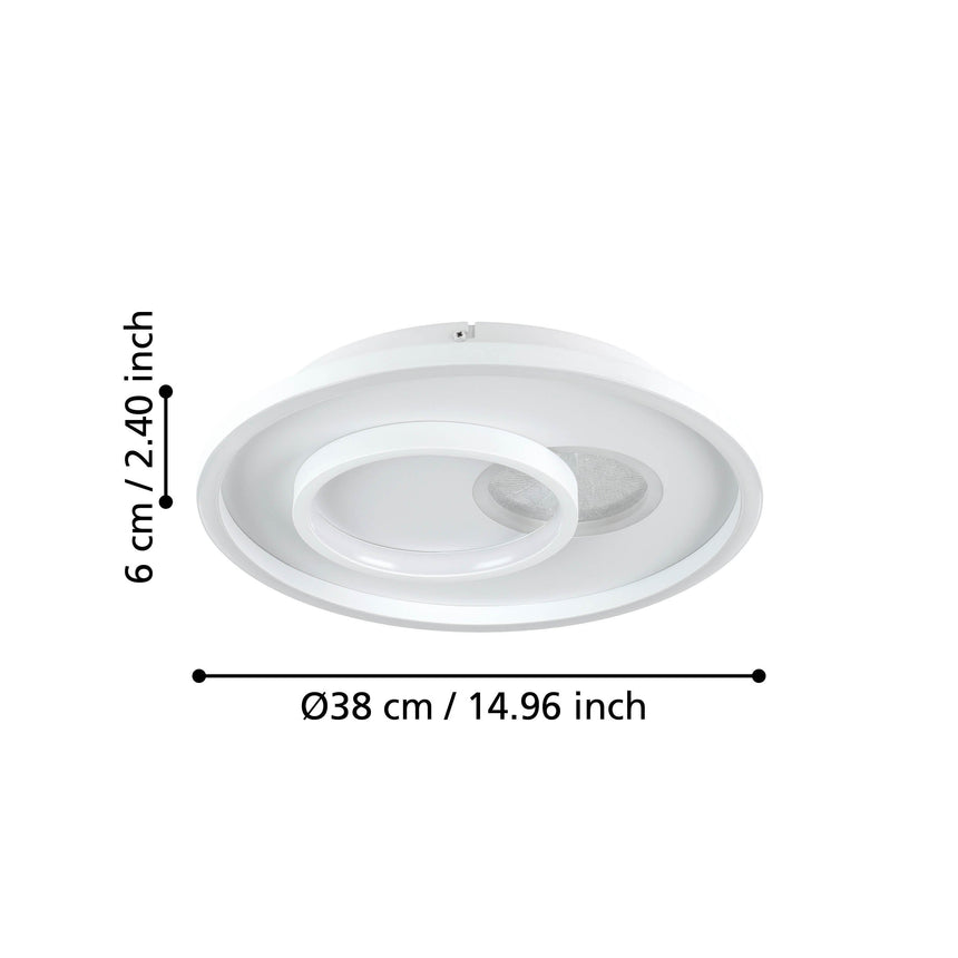 EGLO PLAFON TIRIOLO BL/PLATA 38* EGLO901246
