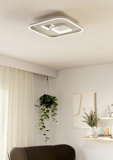 EGLO PLAFON TIRIOLO BL/PLATA CUAD. EGLO901247