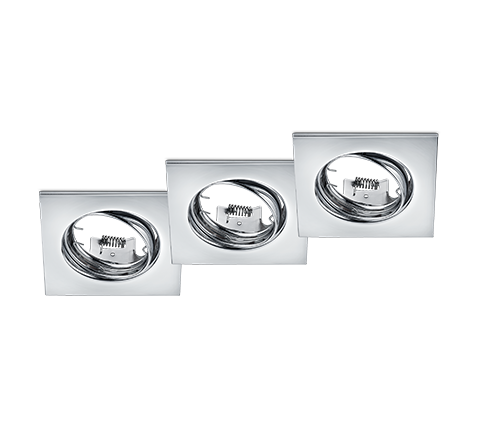 Downlight empotrable foco Trio Jura 3 luces cromo 650000306