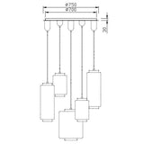Lámpara de techo Jarras Mantra gris oscuro 6500