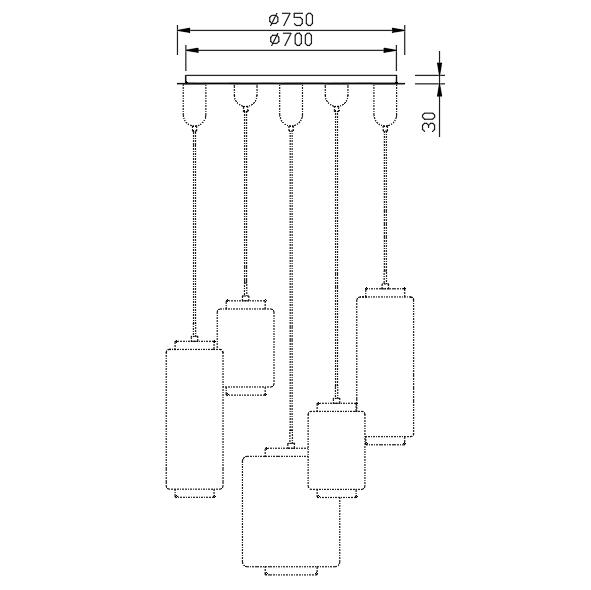 Lámpara de techo Jarras Mantra gris oscuro 6500