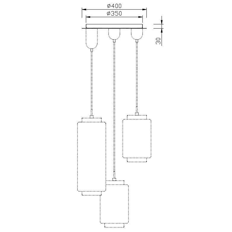 Lámpara de techo Jarras Mantra gris oscuro 6501