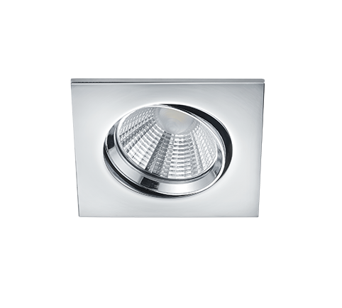 Plafón de techo Trio Pamir LED cromo 3000K regulable IP23 8,5cm 6