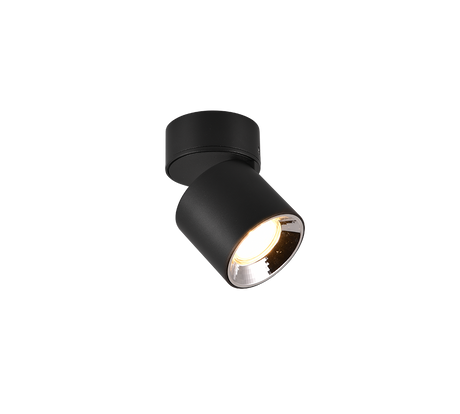 Plafón de techo Trio Guayana LED negro mate 3000K Ø8,7cm 651000132