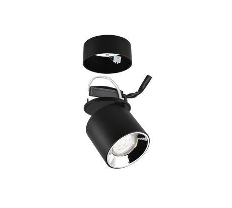 Plafón de techo Trio Guayana LED negro mate 3000K Ø8,7cm 651000132