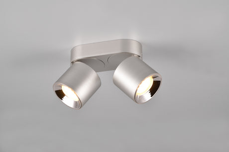 Plafón de techo Trio Guayana LED níquel mate 3000K 18cm 651000207
