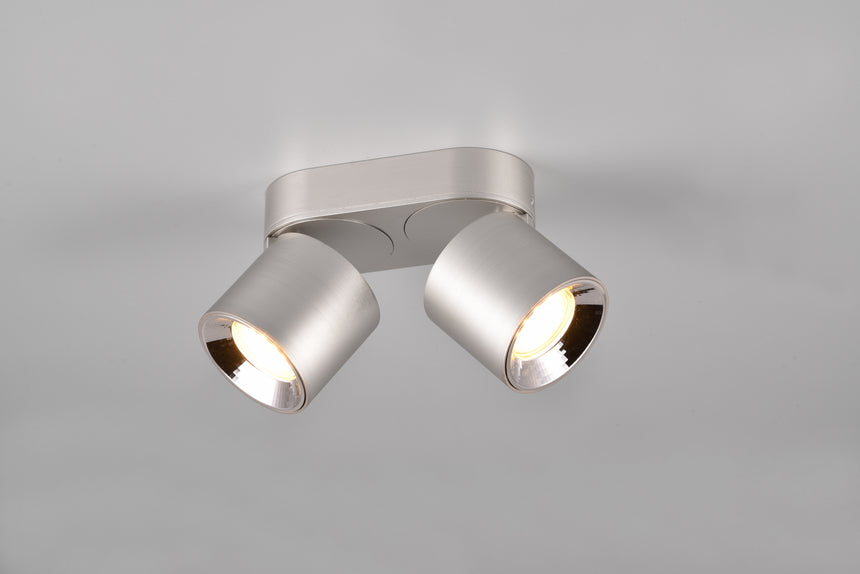 Plafón de techo Trio Guayana LED níquel mate 3000K 18cm 651000207