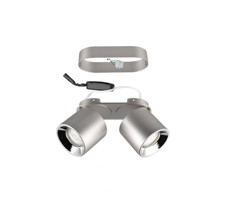 Plafón de techo Trio Guayana LED níquel mate 3000K 18cm 651000207
