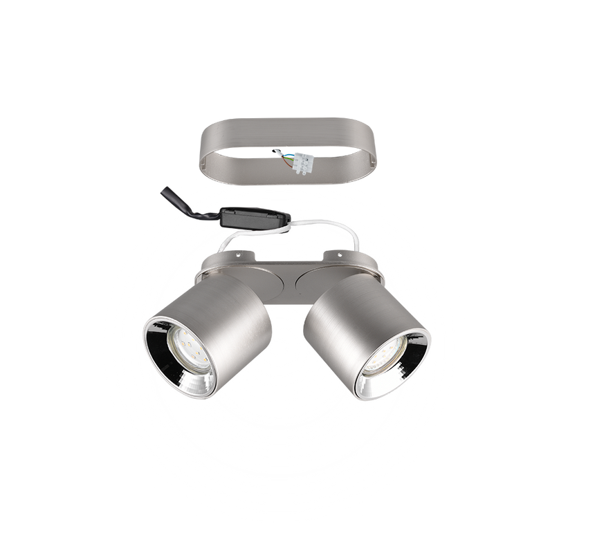 Plafón de techo Trio Guayana LED níquel mate 3000K 18cm 651000207
