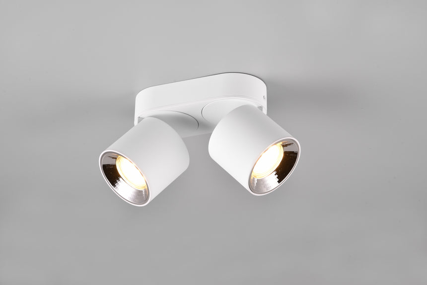 Plafón de techo Trio Guayana LED blanco mate 3000K 18cm 651000231