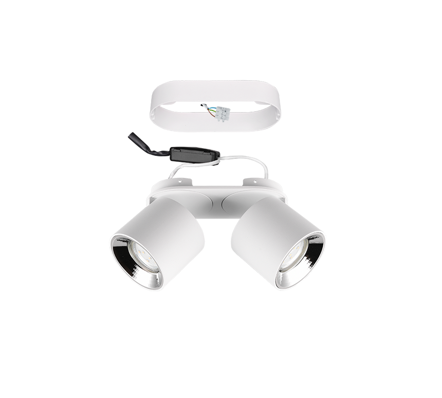 Plafón de techo Trio Guayana LED blanco mate 3000K 18cm 651000231