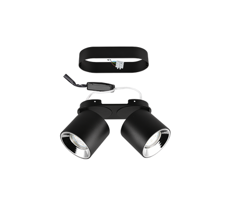 Plafón de techo Trio Guayana LED negro mate 3000K 18cm 651000232