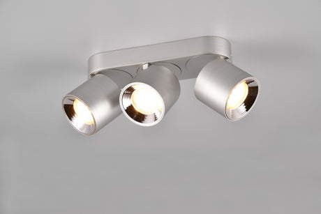 Plafón de techo Trio Guayana LED níquel mate 3000K 27,3cm 651000307