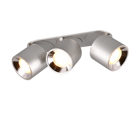 Plafón de techo Trio Guayana LED níquel mate 3000K 27,3cm 651000307