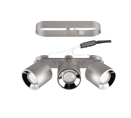 Plafón de techo Trio Guayana LED níquel mate 3000K 27,3cm 651000307